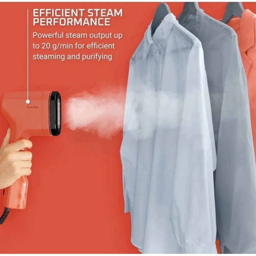 Rowenta Pure Pop Handheld Garment Fabric Steamer Red Lint & Velvet Pad 1150W